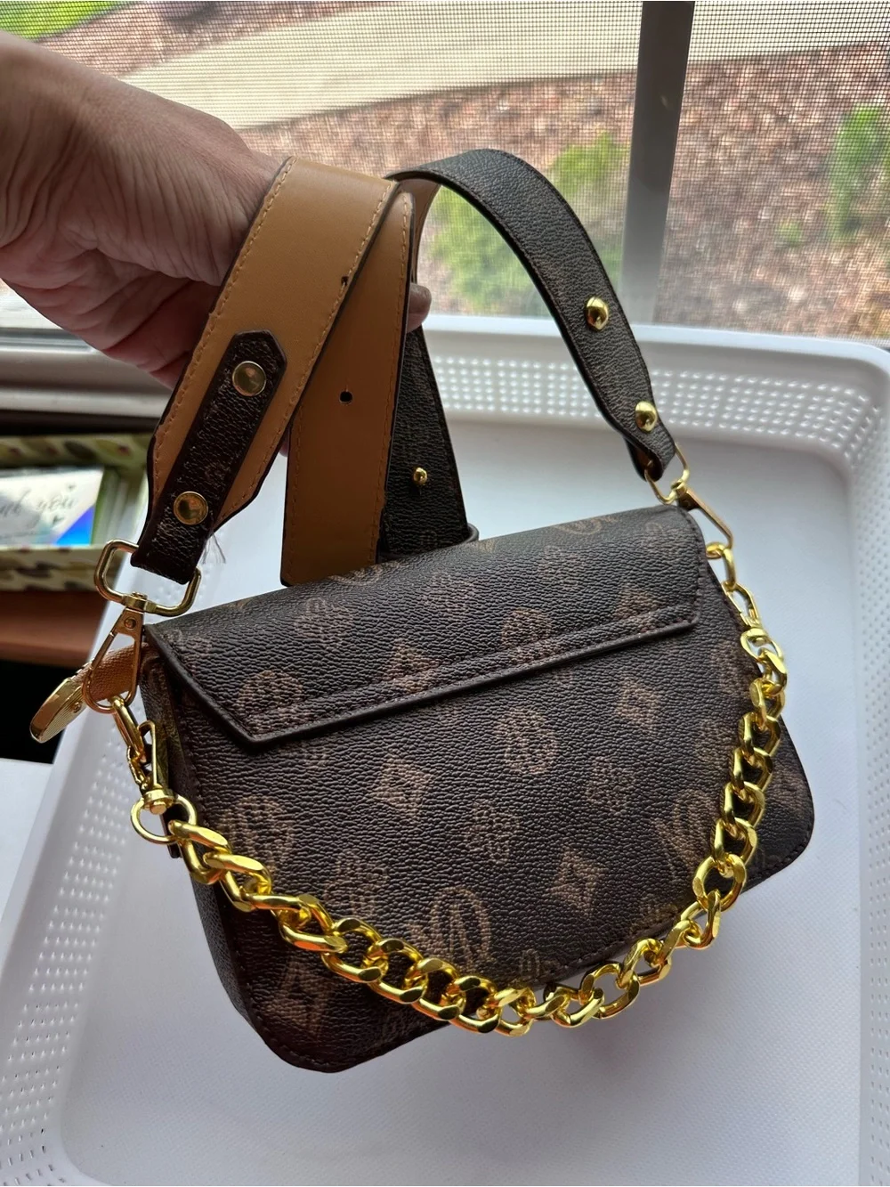 Brown Monogram Crossbody Bag